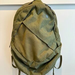 North Face Isabella green backpack.